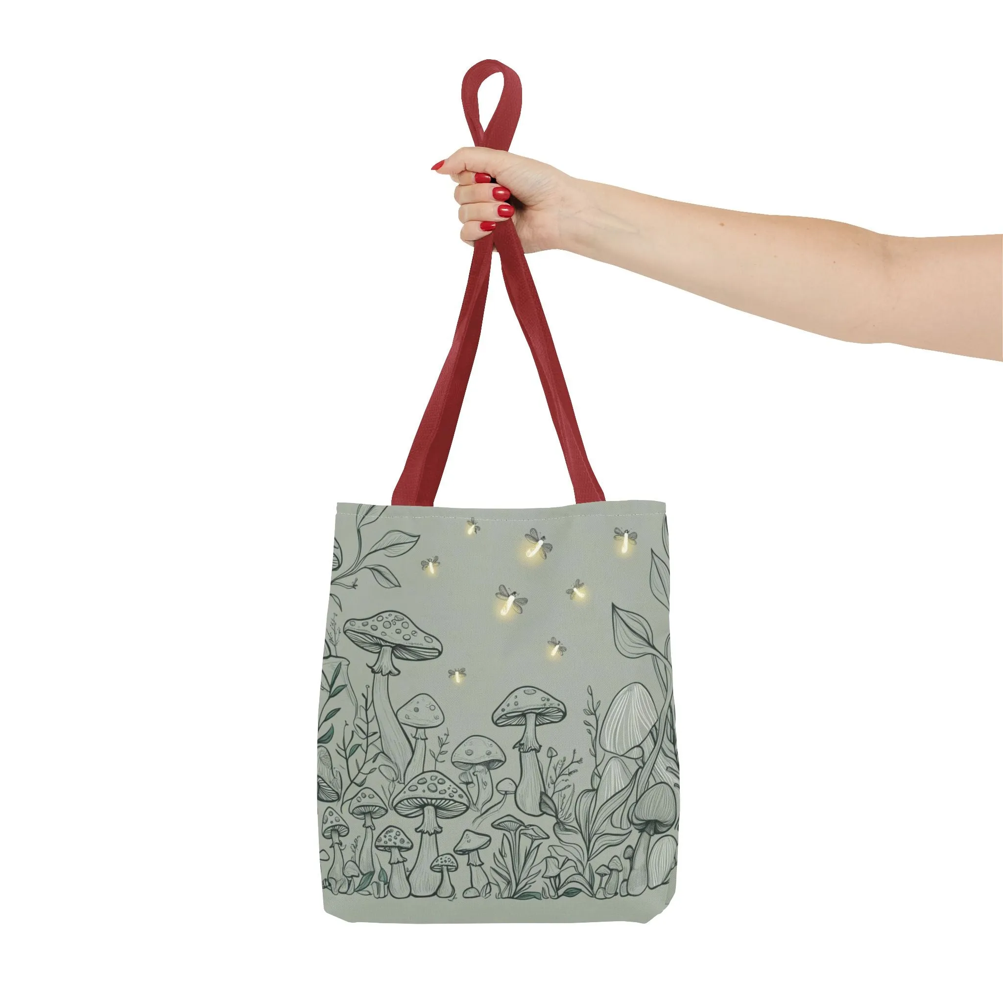 Cotteagecore Mushroom Tote Bag |Mushroom lover gift |Boho Chic shopping bag |Firefly woodland canvas bag |Nature reusable grocery bag