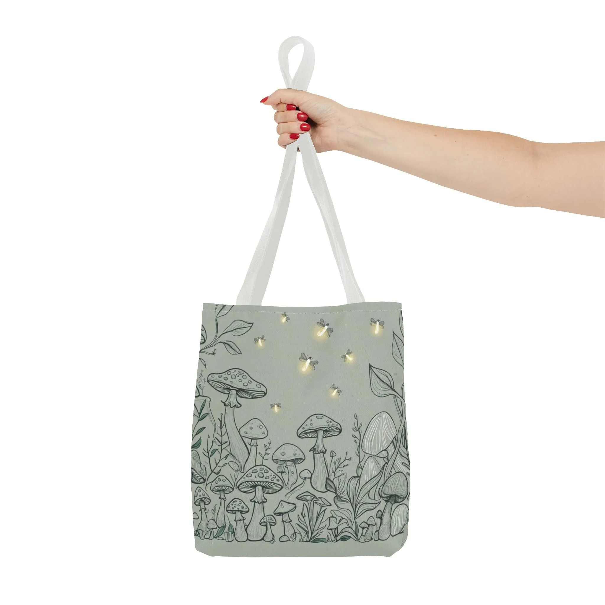 Cotteagecore Mushroom Tote Bag |Mushroom lover gift |Boho Chic shopping bag |Firefly woodland canvas bag |Nature reusable grocery bag