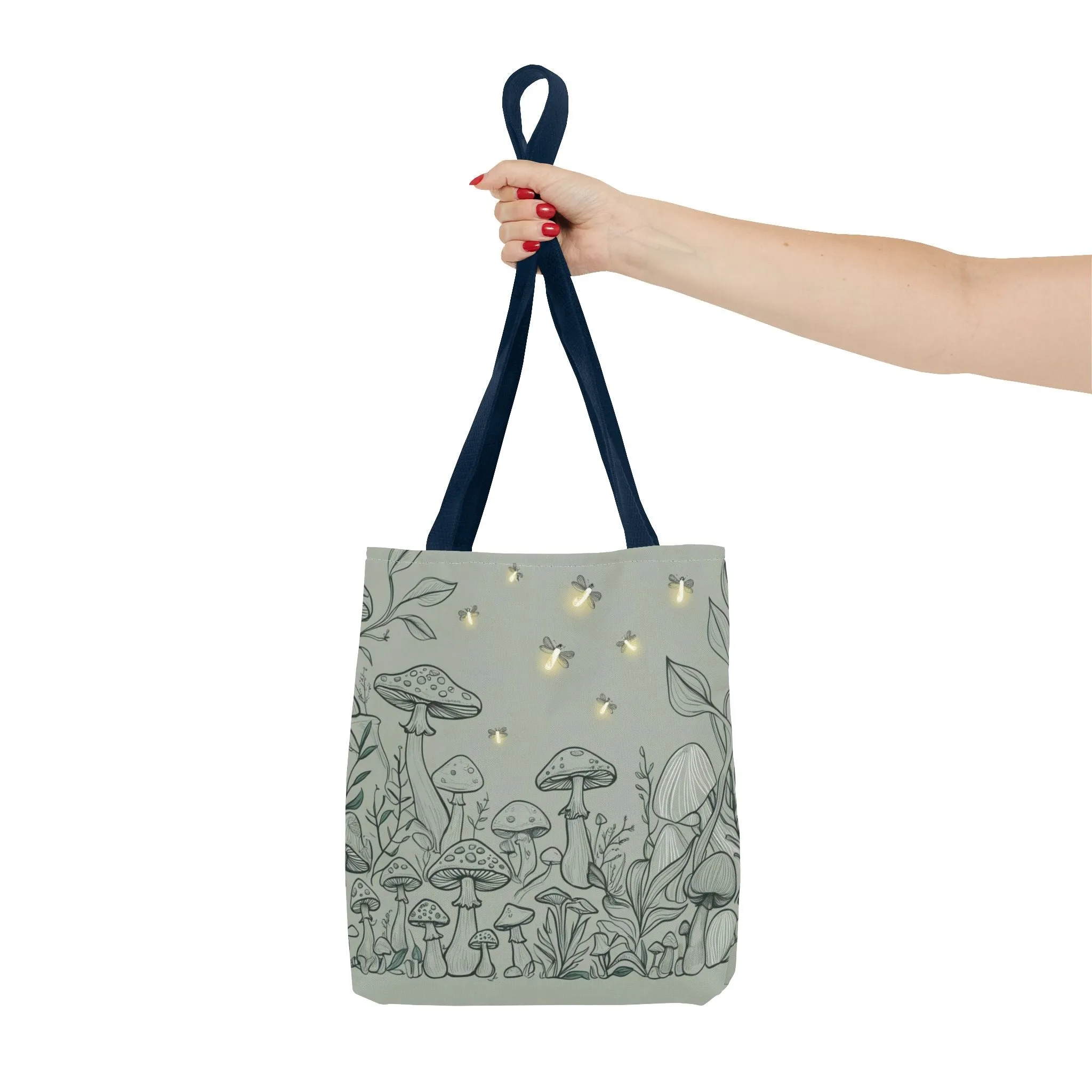 Cotteagecore Mushroom Tote Bag |Mushroom lover gift |Boho Chic shopping bag |Firefly woodland canvas bag |Nature reusable grocery bag