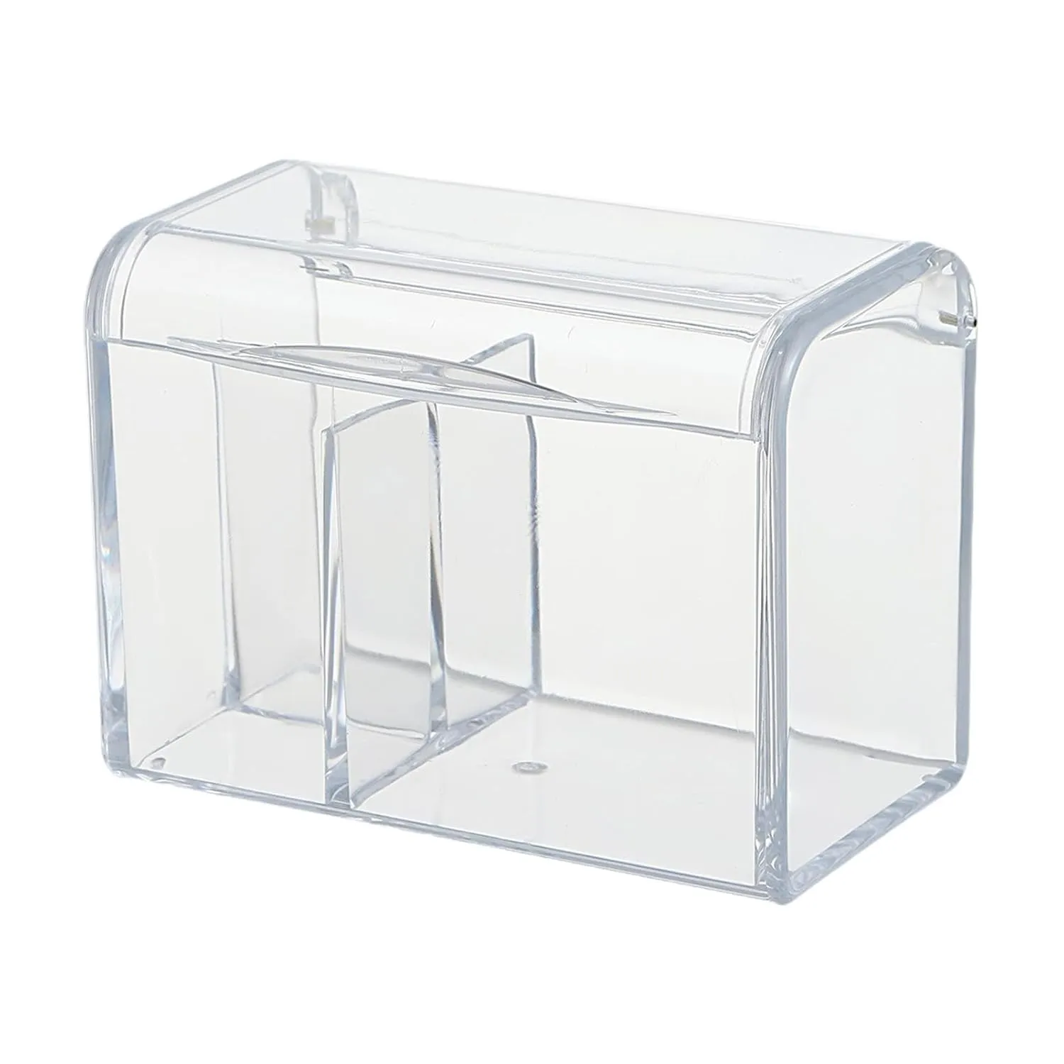 Cotton Swab Box Qtip Holder Dispenser Portable Cosmetic Pads Dispenser Acrylic for Toothpick Makeup Brush Living Room Desk, 14.2cmx9cmx10.1cm, Clear