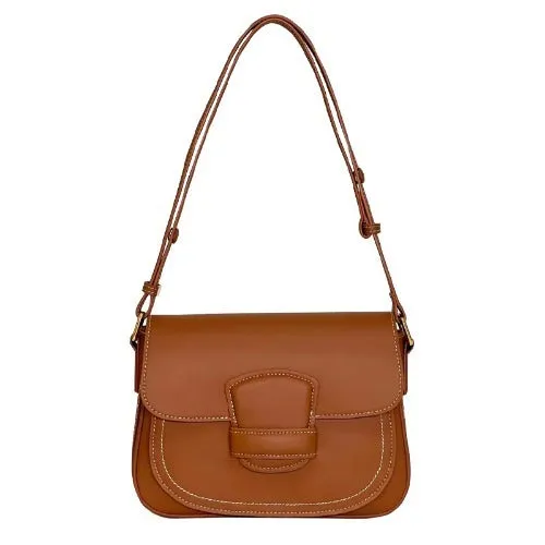 Cowhide Leather Flap Messenger Bag
