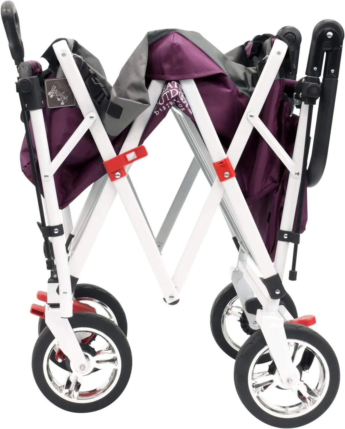 Creative Outdoor Push Pull Stroller Wagon for Kids, 150lbs Weight Capacity, All-Terrain Collapsible Folding Cart with Canopy for Cargo, Beach, Park, Garden, Camping & Tailgate