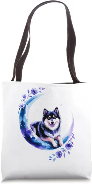 Crescent Moon Finnish Lapphund Tote Bag
