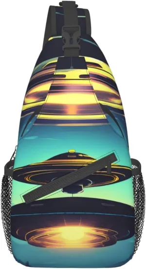Cross chest bag diagonally Spacecraft descend pattern Suitable For Men And Women outdoor hiking Daily travel Long and short trips