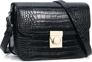 Crossbody Bag Shoulder Satchel Purse for Women, Triple Pocket Bag PU Leather Messenger Bag Flap Evening Bag