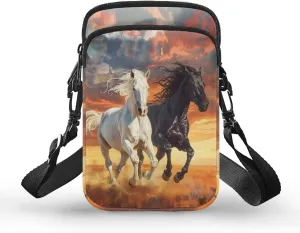 Crossbody Bag with Zipper Closure, Unisex Adult Small Messenger Bags Cell Phone Pouch