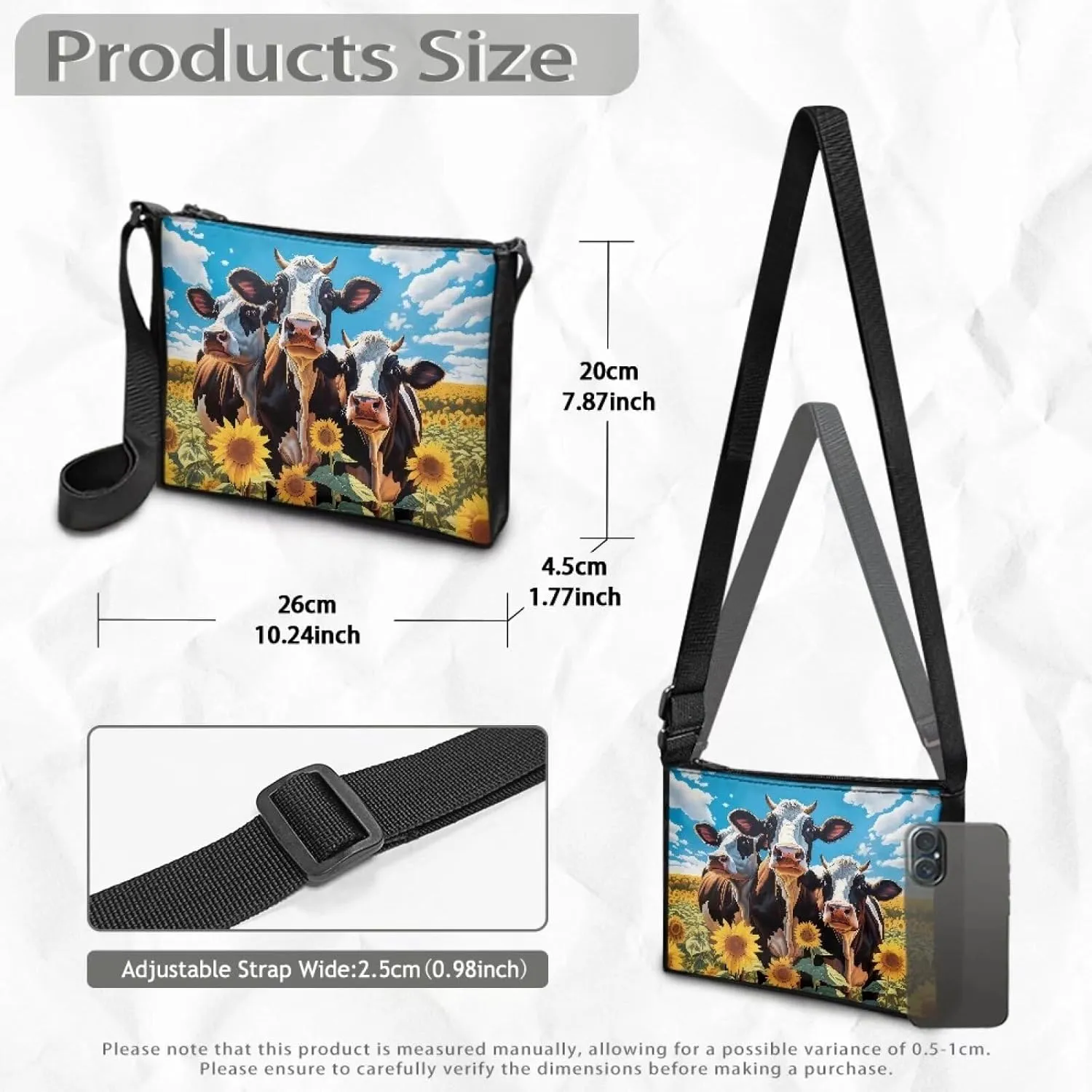 Crossbody Sling Shoulder Bag Men Women Small Crossbody Bag Casual Trendy Cellphone Bag Wallet Travel Sports Pack