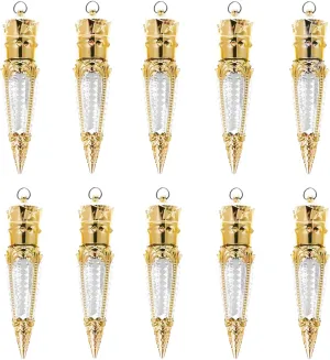 CTKcom 3ml Lip Gloss Tubes Empty Lip Glaze Containers with Radish Shape Plastic Refillable Lip Gloss Containers with Wand, for Women Girls DIY Cosmetic Makeup,Gold,10 Pack