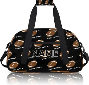 Custom American Football Small Gym Bag 18 inch for Women Men Personalized American Football Carry On Overnight Weekender Bag for Travel Work Dance Sport