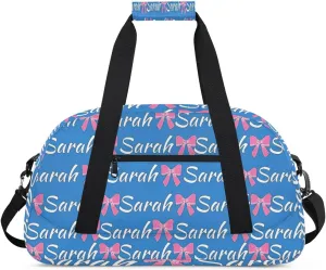 Custom Cheer Bag Girl Sport Duffel Bag, Personalized Cheerleaders Gym Bag, Customized Travel Duffle Bag with Name, Overnight Weekender Bags, Blue, Cheerleading Gifts