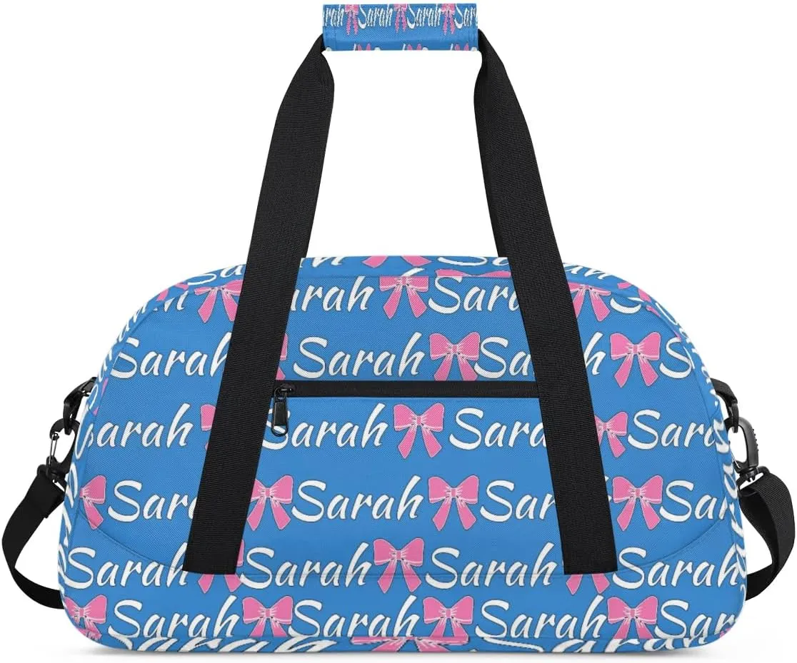 Custom Cheer Bag Girl Sport Duffel Bag, Personalized Cheerleaders Gym Bag, Customized Travel Duffle Bag with Name, Overnight Weekender Bags, Blue, Cheerleading Gifts