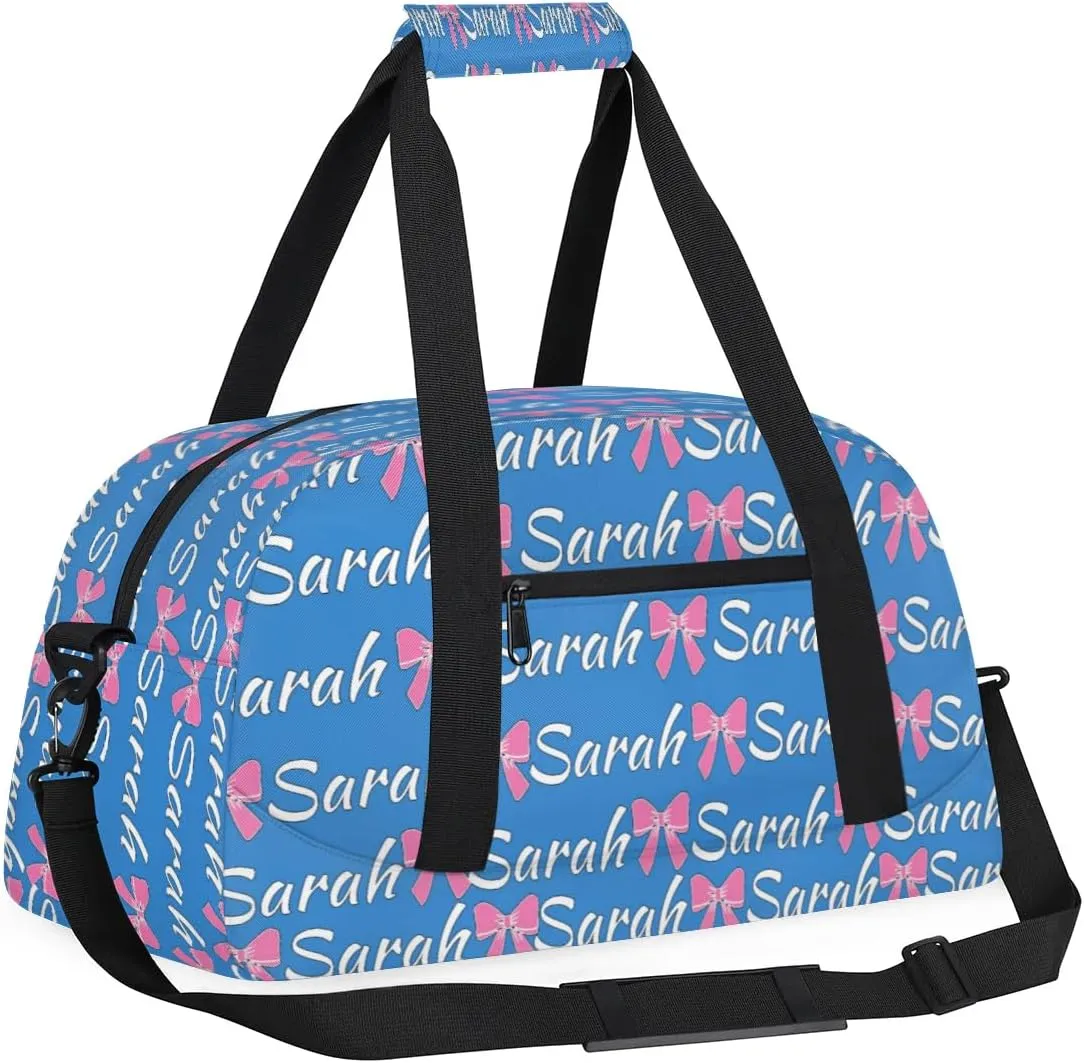 Custom Cheer Bag Girl Sport Duffel Bag, Personalized Cheerleaders Gym Bag, Customized Travel Duffle Bag with Name, Overnight Weekender Bags, Blue, Cheerleading Gifts