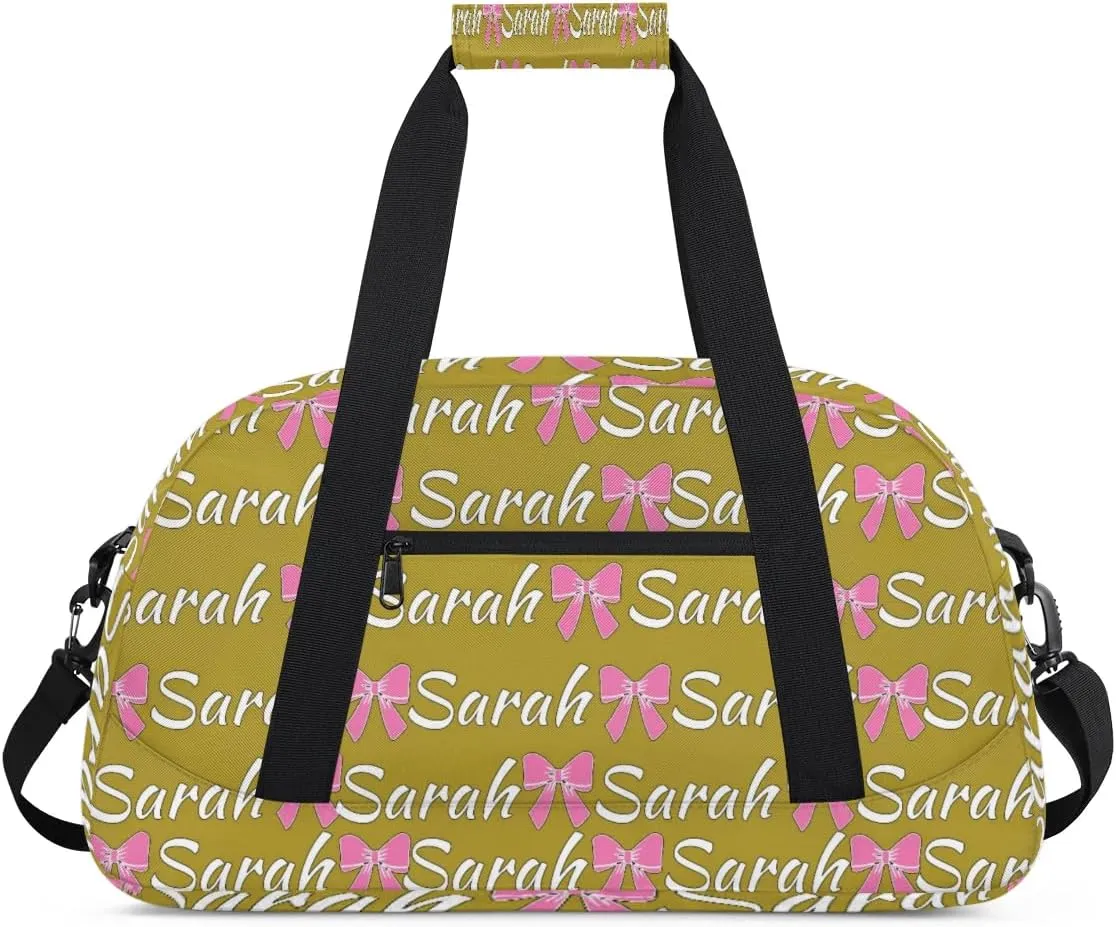 Custom Cheer Bag Girl Sport Duffel Bag, Personalized Cheerleaders Gym Bag, Customized Travel Duffle Bag with Name, Overnight Weekender Bags, Brown, Cheerleading Gifts