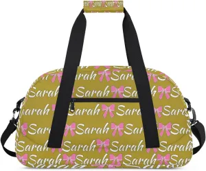 Custom Cheer Bag Girl Sport Duffel Bag, Personalized Cheerleaders Gym Bag, Customized Travel Duffle Bag with Name, Overnight Weekender Bags, Brown, Cheerleading Gifts