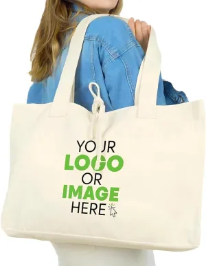 CUSTOM LOGO PRINTING – Personalize your reusable grocery bags with a custom logo, brand name, or text for business promotions, events, trade shows, and retail use. Perfect for bulk purchases!