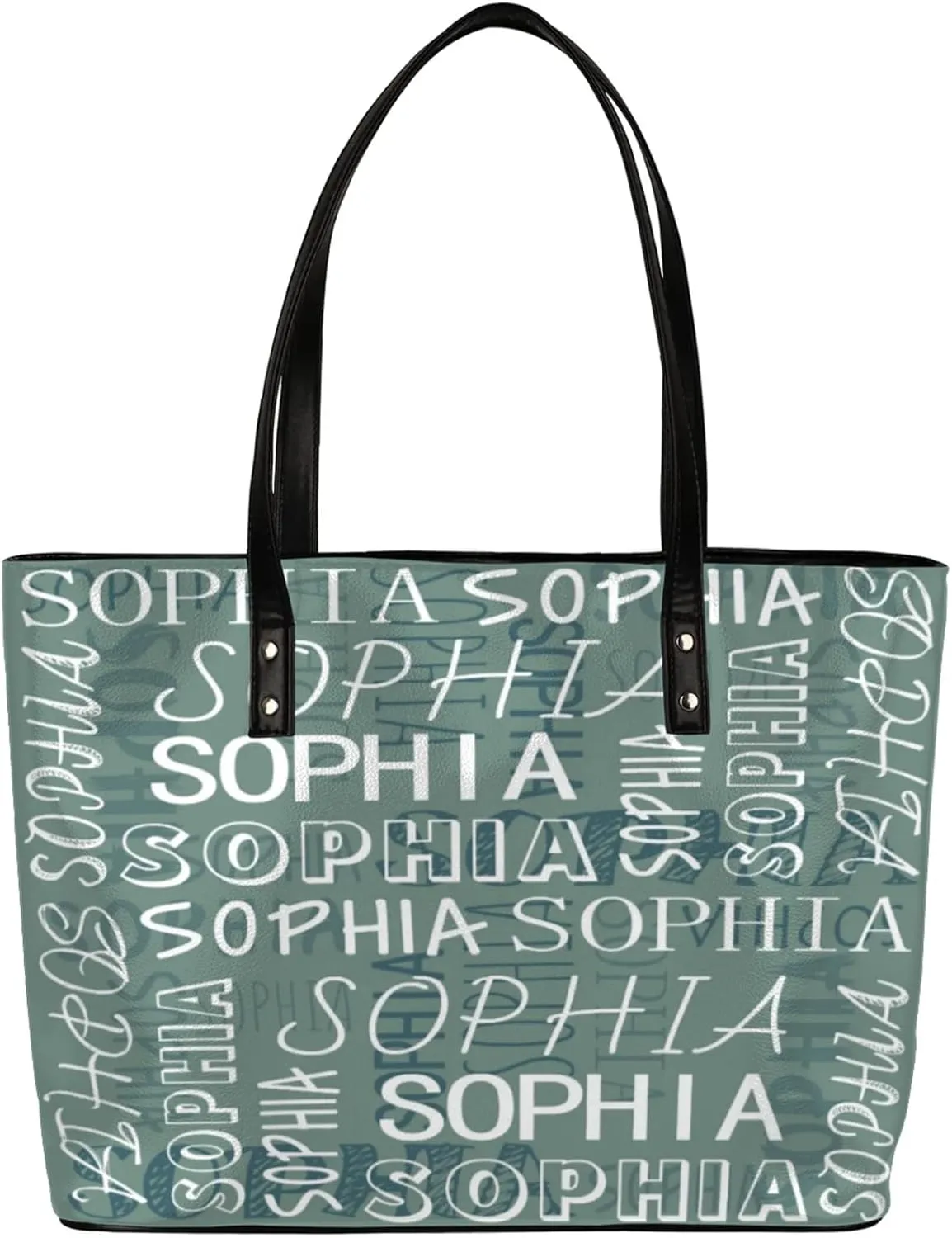 Custom Women's Tote Bag, PU Leather Personalized Shoulder Beach Bags Weekender Bag Shopper Handbag