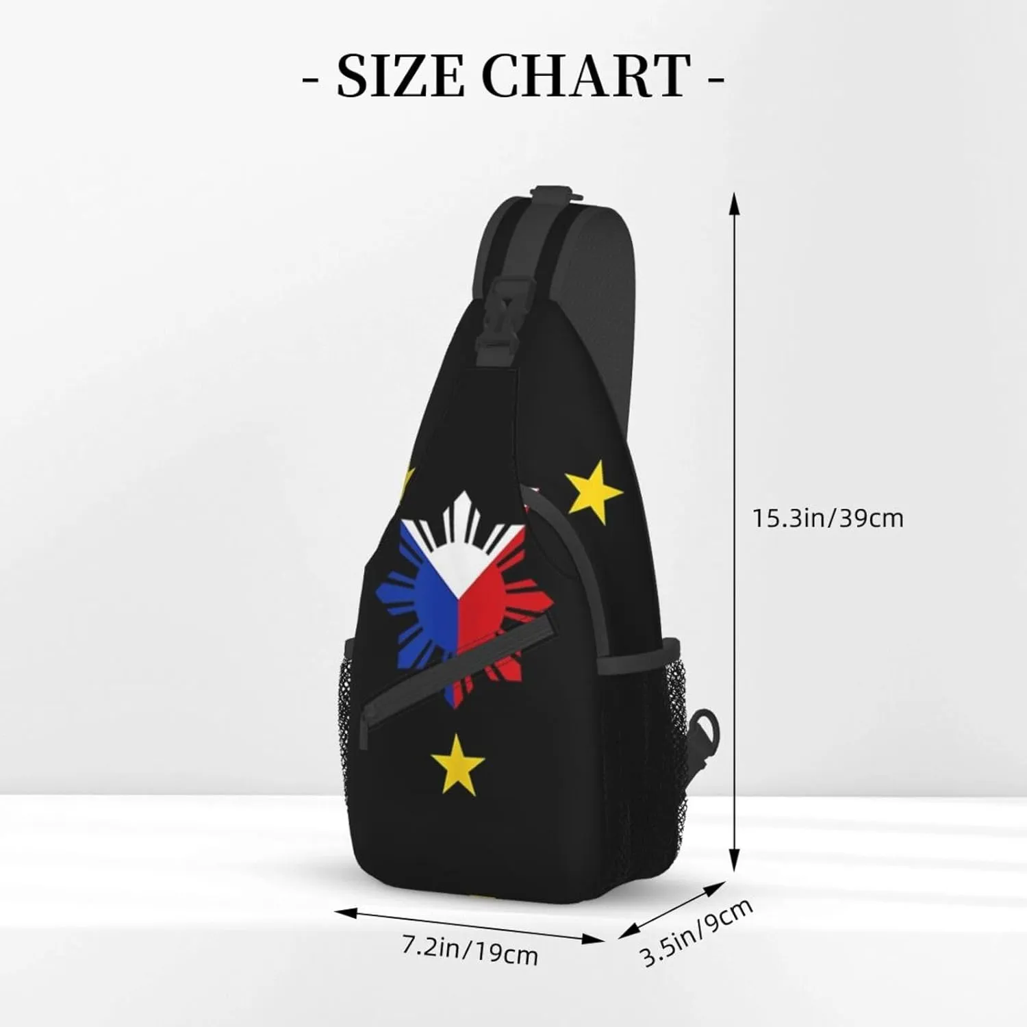 Cute Philippines Flag Crossbody Sling Backpack Sling Bag Travel Hiking Chest Bag Filipino Daypack for Women Men