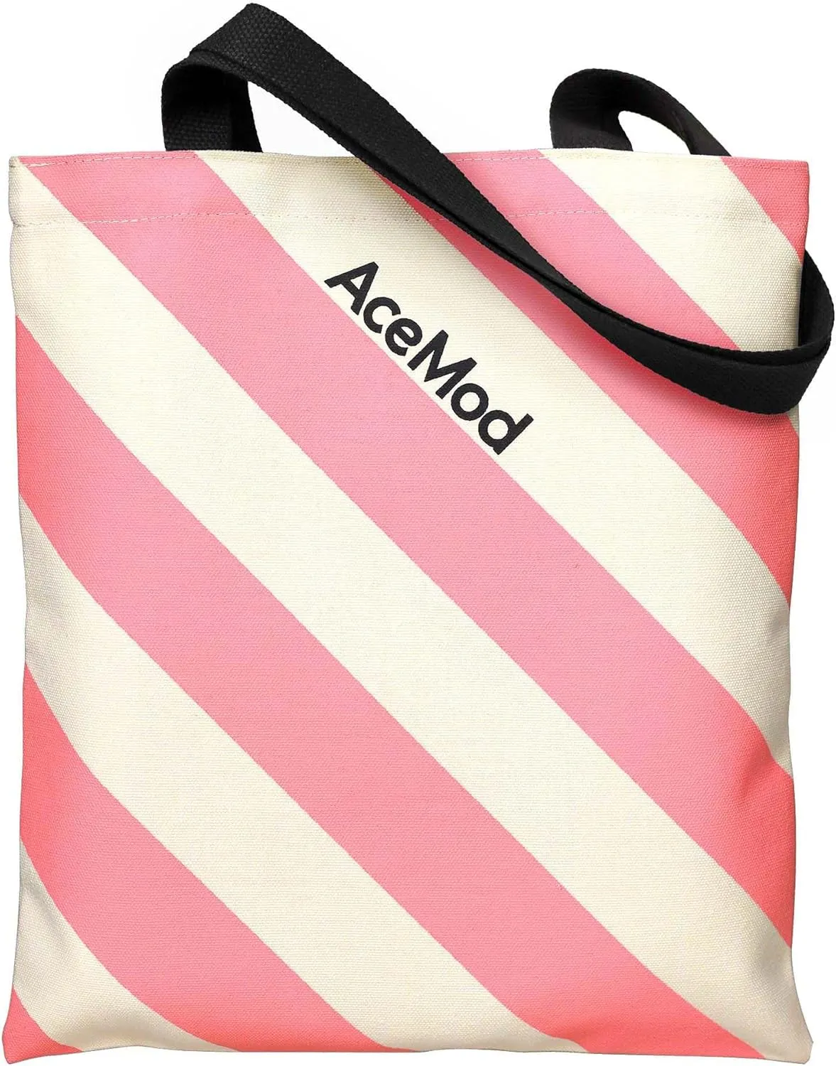 Cute Tote Bag, Canvas Tote Bag for Women, Book Tote Bag for Work, Campus, Shopping, Gym, Diagonal Stripes,Inner Pocket