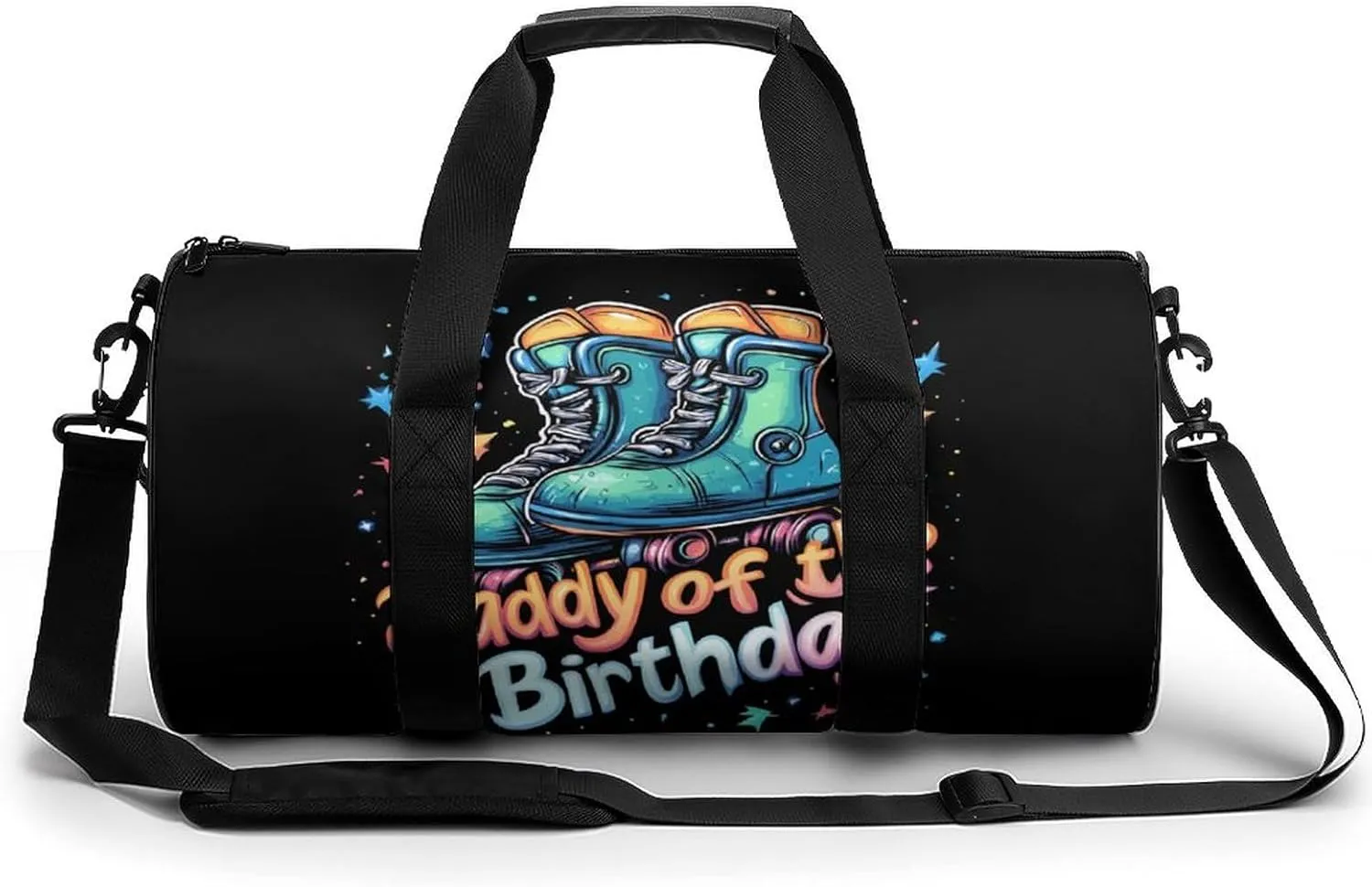 Daddy of The Birthday Roller Skates Gym Bag Travel Duffel Bag Lightweight Carry On Weekender Bag Tote Bags for Women Men
