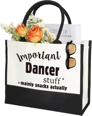 Dancer or Dance Tote Bag,Shopping Bag,Travel Bag,Beach Bag,Dance Lover,Gift for Dance Lover,Gift For Her,Dance Partner Gifts,Casual Reusable Canvas Tote
