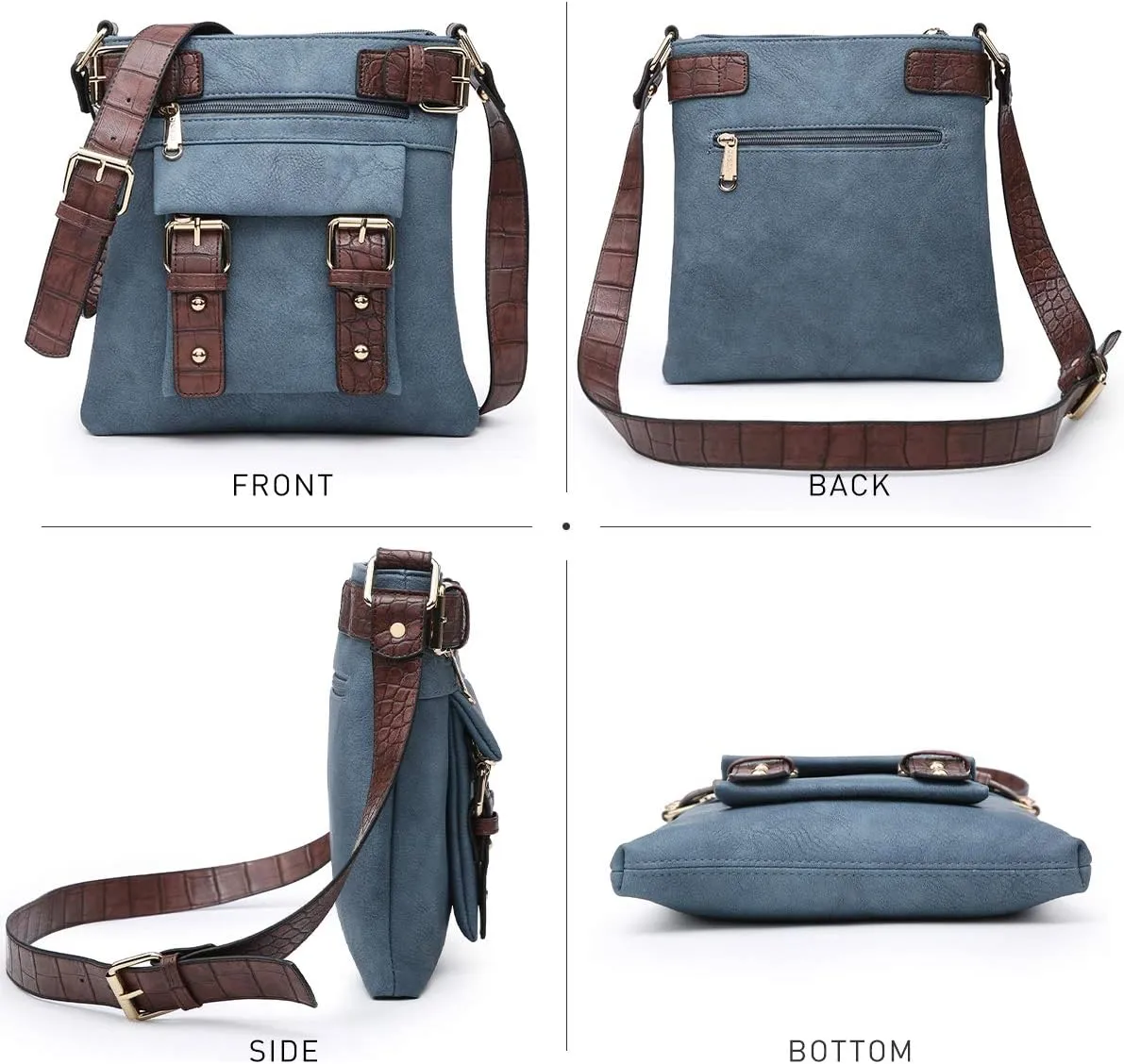 Dasein Women Lightweight Crossbody Bags Soft Vegan Leather Messenger Bag Shoulder Bag Travel Purse