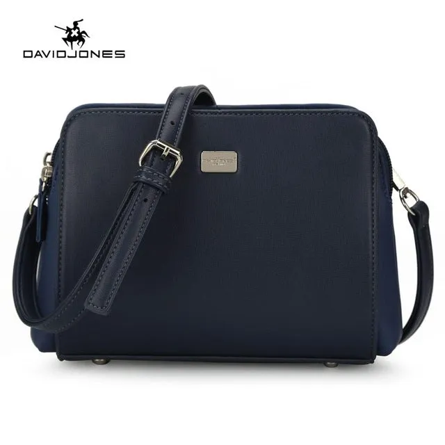 DAVIDJONES faux leather female crossbody solid shoulder bag