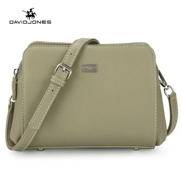 DAVIDJONES faux leather female crossbody solid shoulder bag