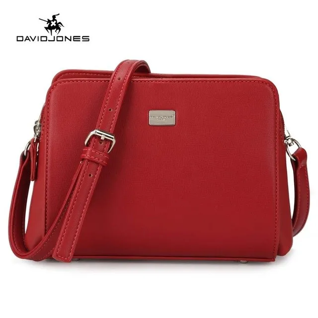 DAVIDJONES faux leather female crossbody solid shoulder bag