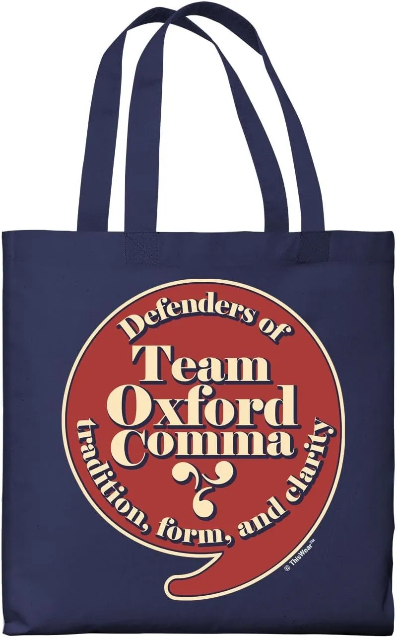 Defenders of Team Oxford Comma Tradition Form Clarity Canvas Tote Bag