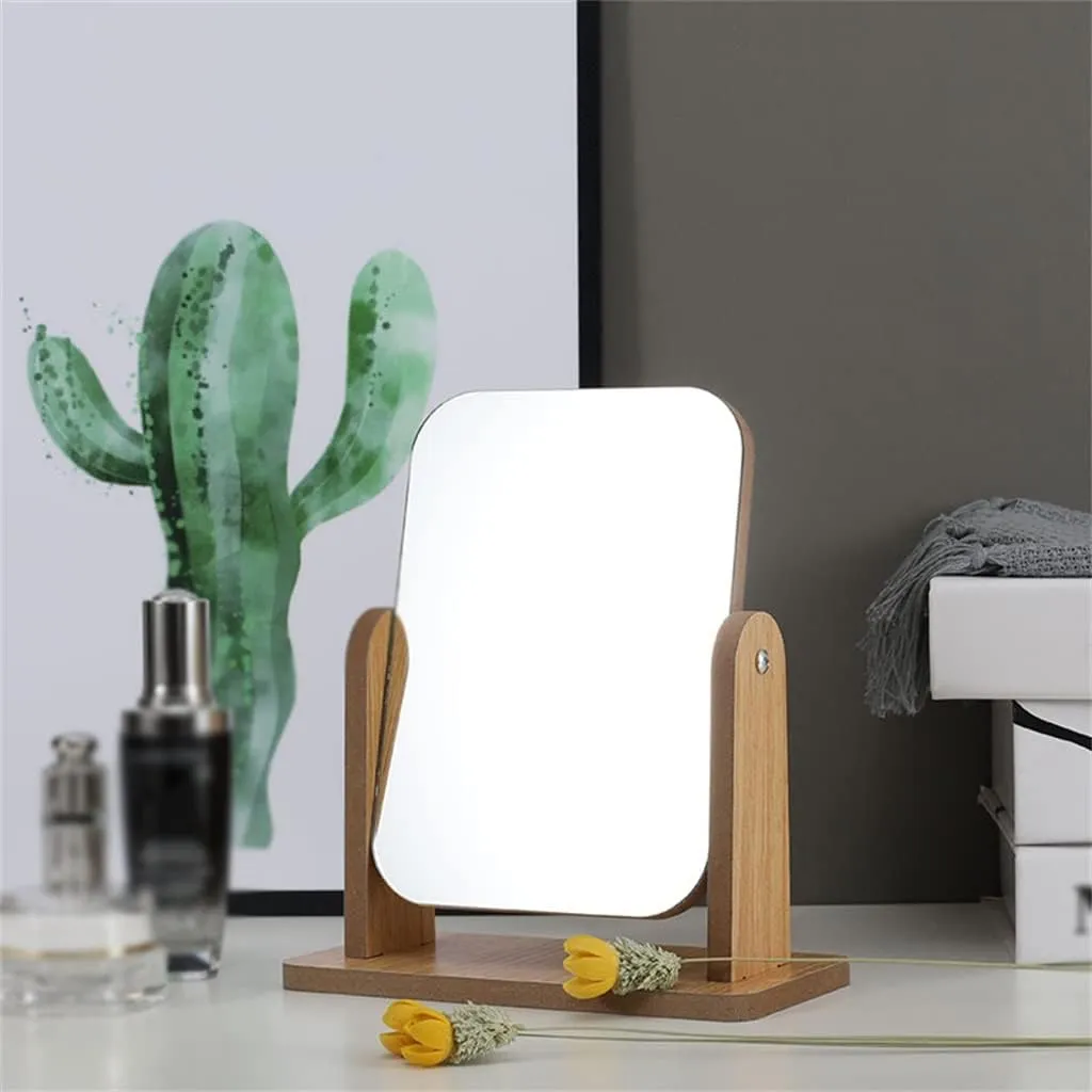 Desktop makeup mirrors high-definition single sided dressing mirrors beauty mirrors student dormitory desktop mirrors(18.1 * 20.6cm)