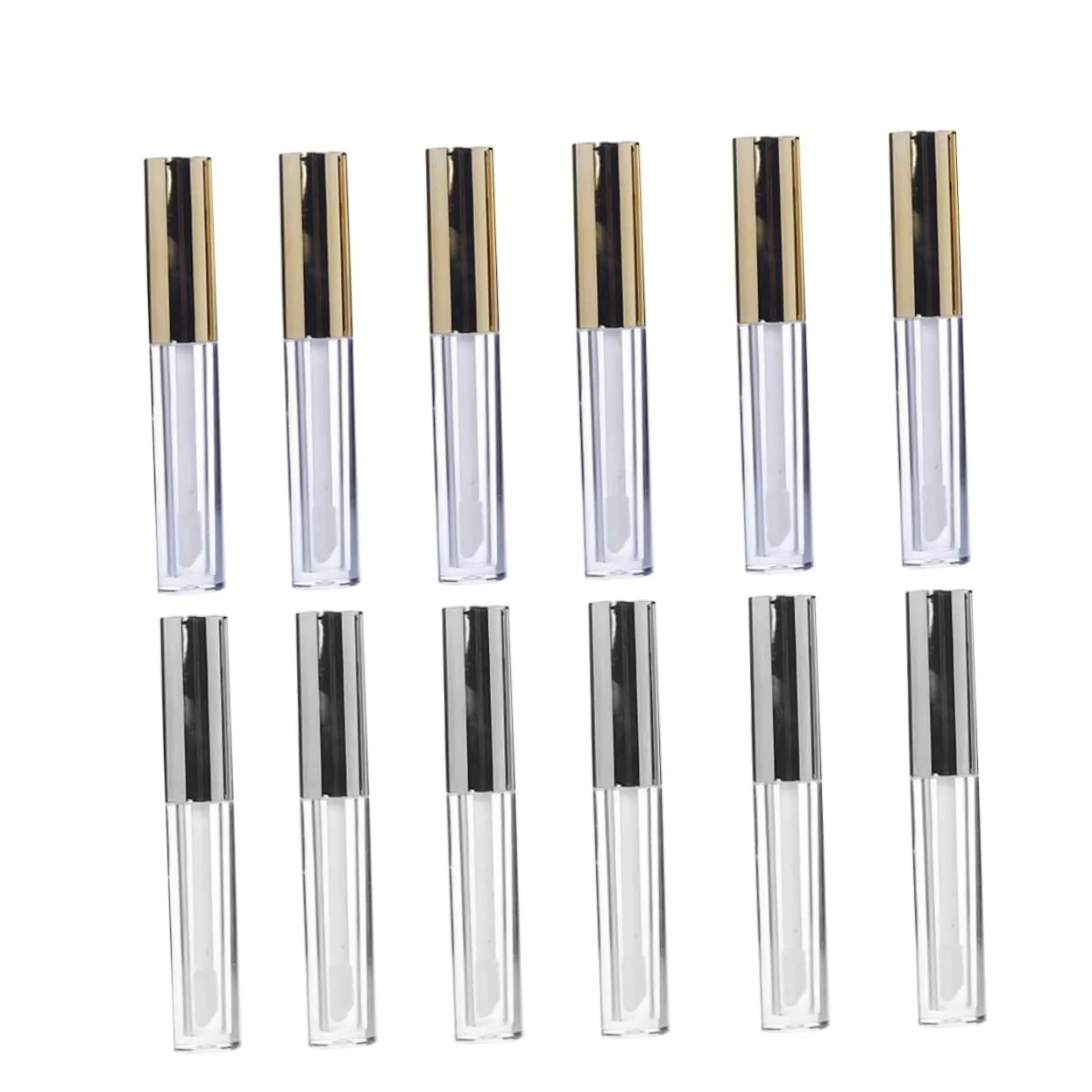 Didiseaon 24pcs Lip Gloss Tube Refillable Lip Color Containers Silver Cosmetic Subpackaging Bottles for Travel Essentials