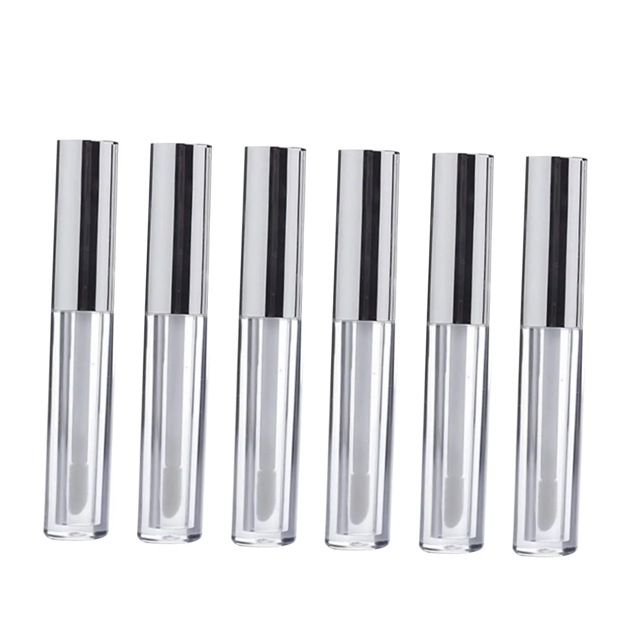 Didiseaon 24pcs Lip Gloss Tube Refillable Lip Color Containers Silver Cosmetic Subpackaging Bottles for Travel Essentials