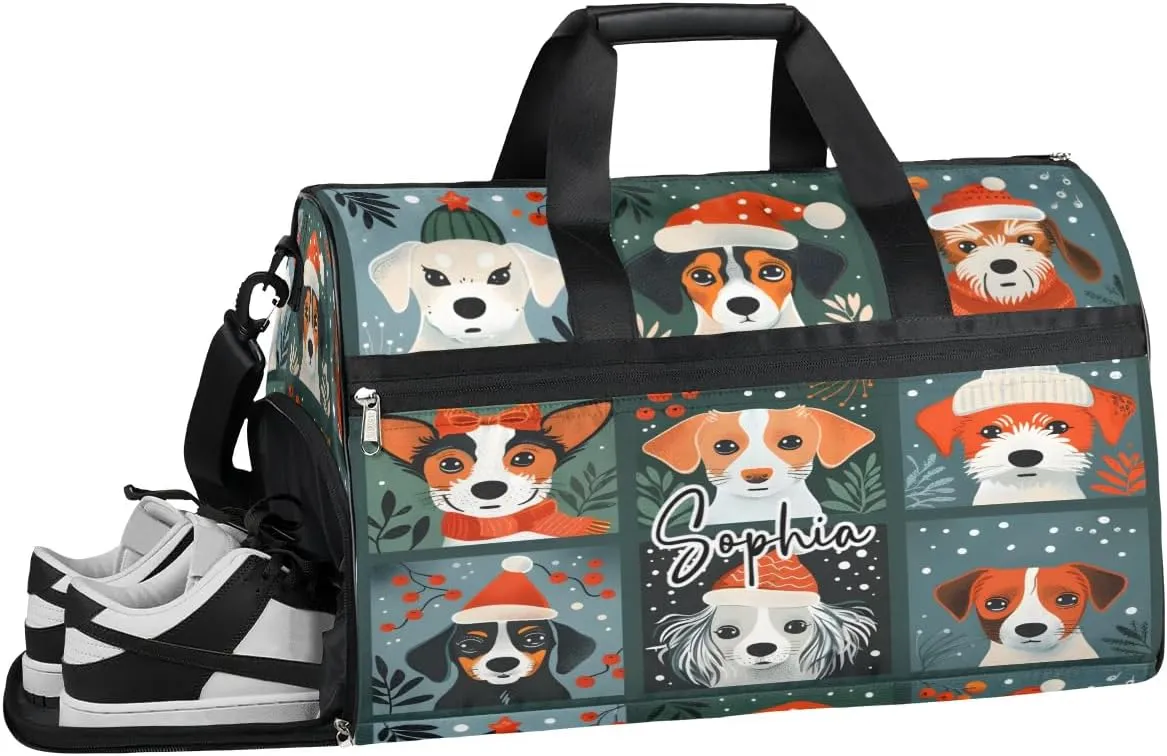 Dogs Large Gym Bag Custom Duffel Bag for Women Luggage Bag for Adults Weekender Carry on Duffle Bags Men Football Bags for Equipment
