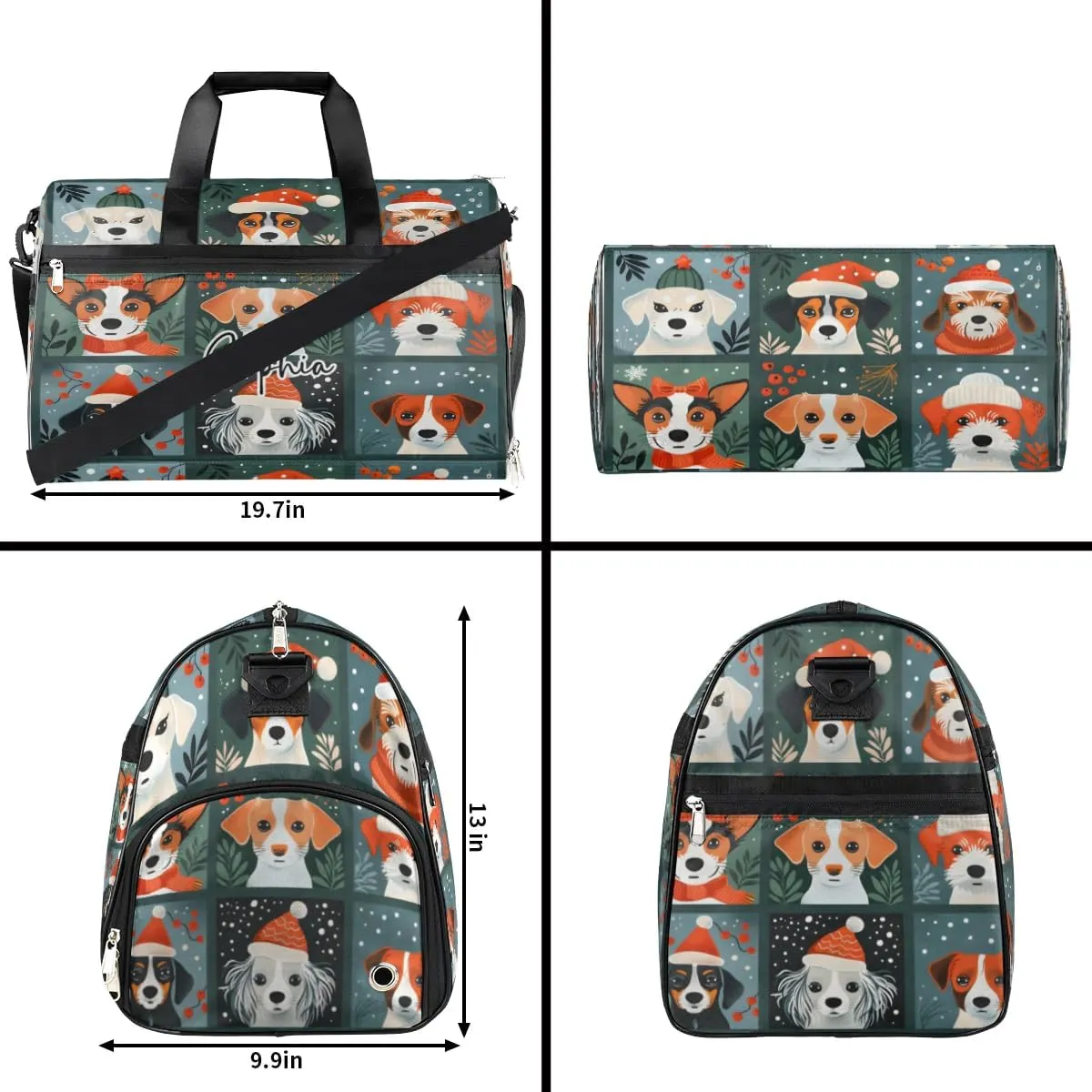 Dogs Large Gym Bag Custom Duffel Bag for Women Luggage Bag for Adults Weekender Carry on Duffle Bags Men Football Bags for Equipment