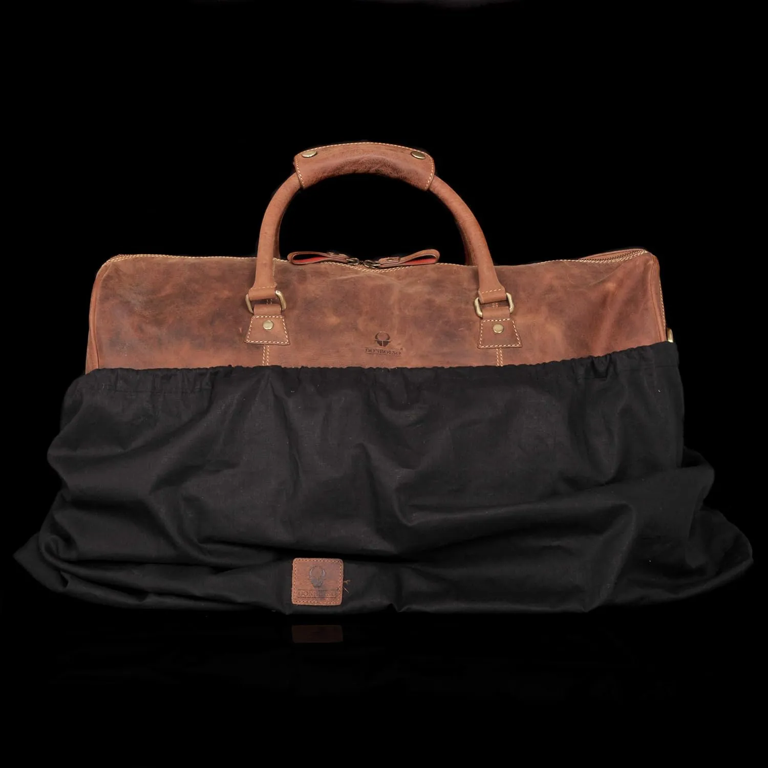 DONBOLSO Weekender Naples I Handcrafted Leather Men's Travel Bag I Genuine Leather Duffle Bag I Carry-on Luggage Overnight Gym I XXL with 51 Litres I Classic Donbolso Vintage Brown
