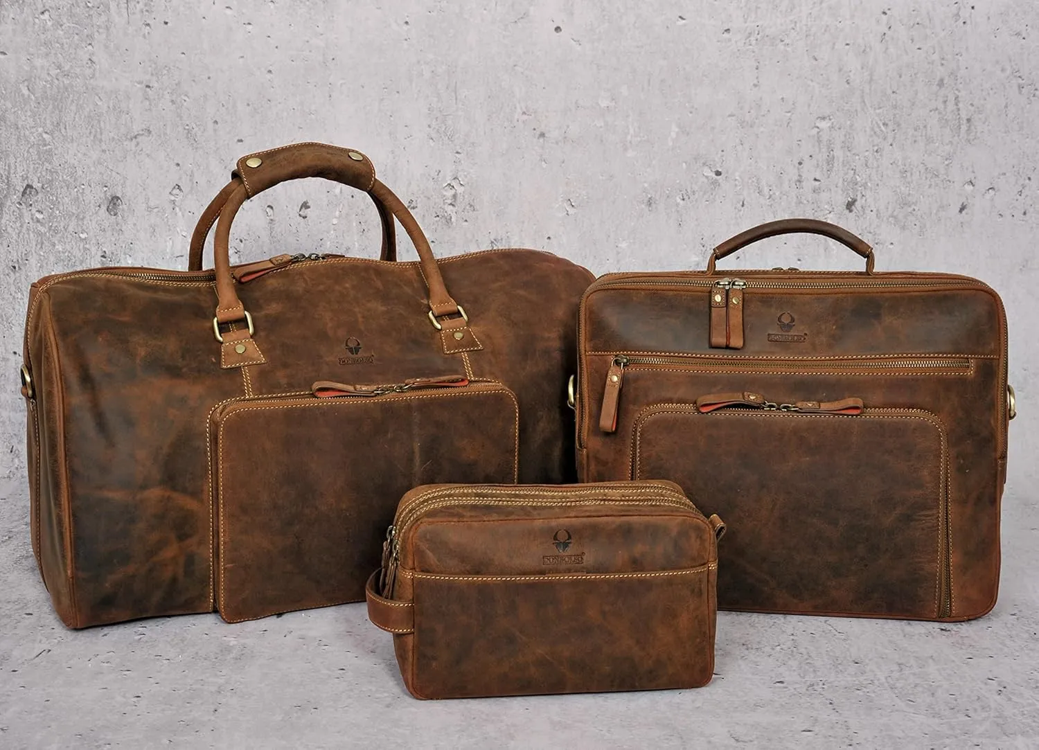 DONBOLSO Weekender Naples I Handcrafted Leather Men's Travel Bag I Genuine Leather Duffle Bag I Carry-on Luggage Overnight Gym I XXL with 51 Litres I Classic Donbolso Vintage Brown