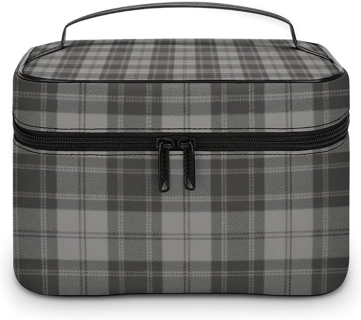 Douglas Grey Tartain Plaid Black Gray Large Capacity Soft And High-value Practical Makeup And Wash Bag