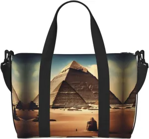 Dreaming of the Pyramids of Khufu Women's Hand-held Crossbody Travel Bag, Casual Handbag with Zipper, Suitable for Work, Travel, Fitness, Travel