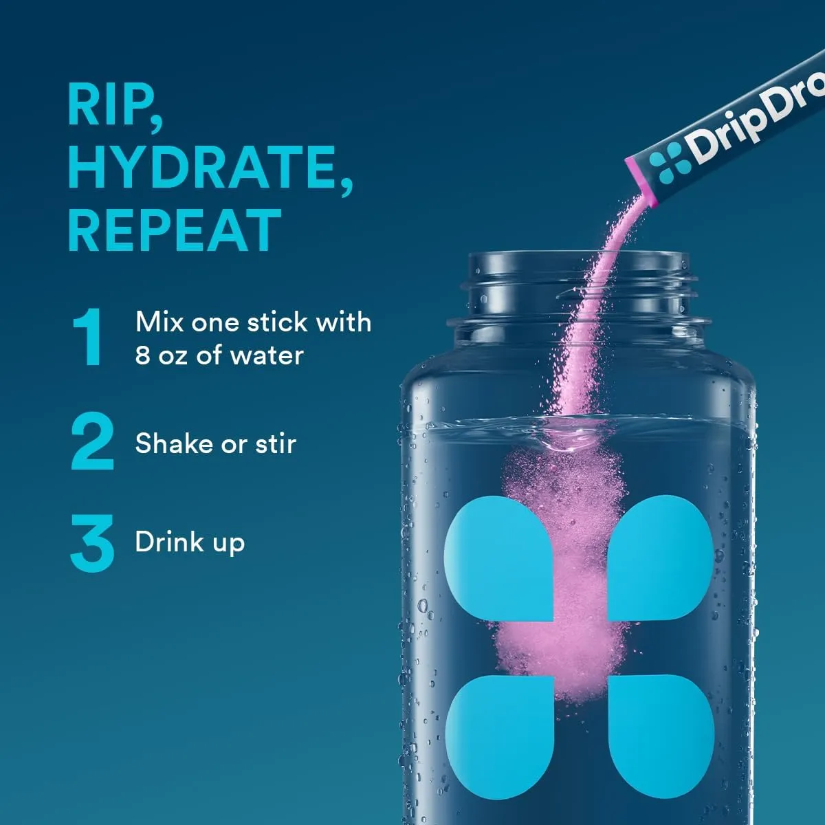DripDrop Hydration Packets - Berry - Single Serve Electrolytes Powder Drink Mix - Non-GMO, Gluten Free, Vegan - 32 Sticks