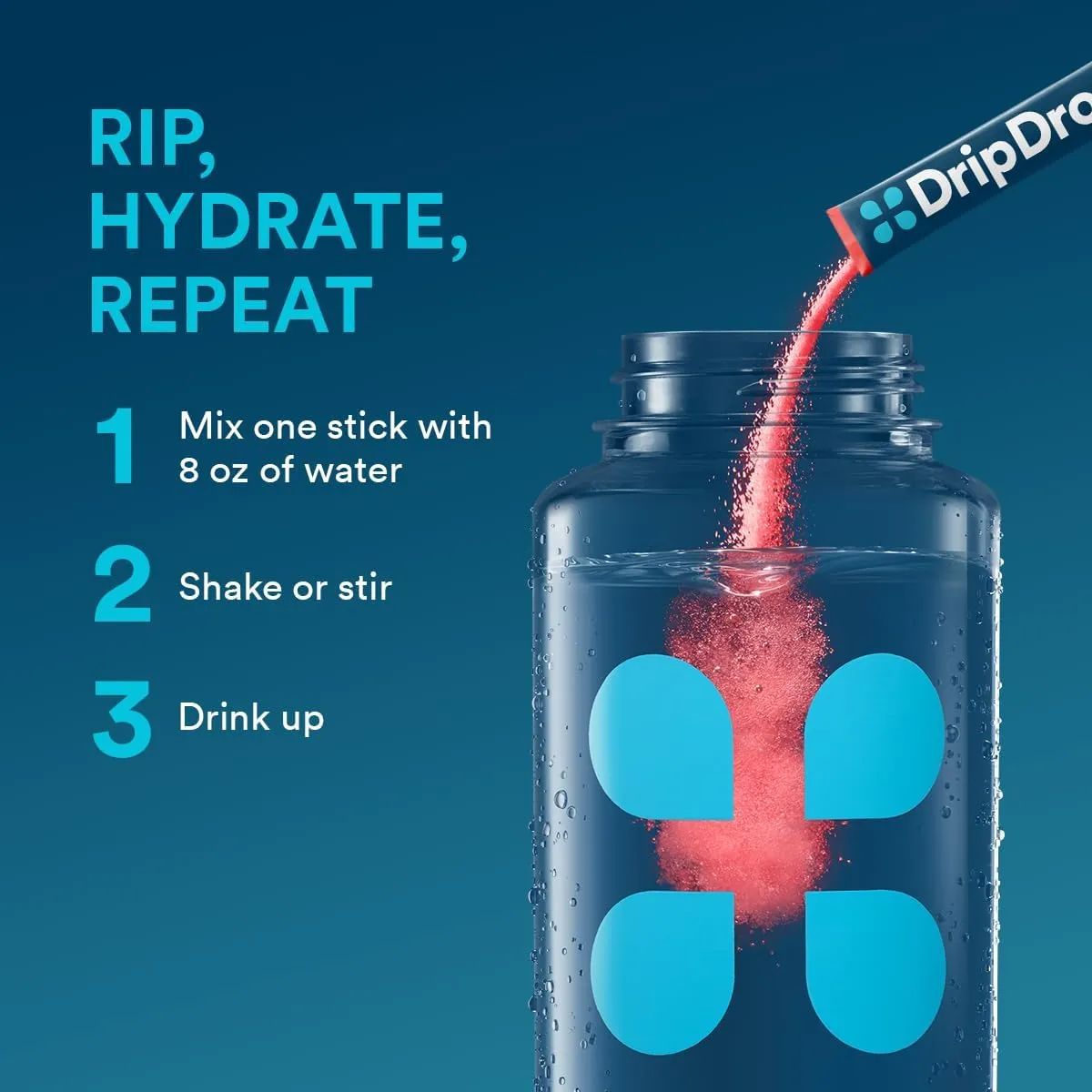 DripDrop Hydration Packets - Fruit Punch - Single Serve Electrolytes Powder Drink Mix - Non-GMO, Gluten Free, Vegan - 32 Sticks