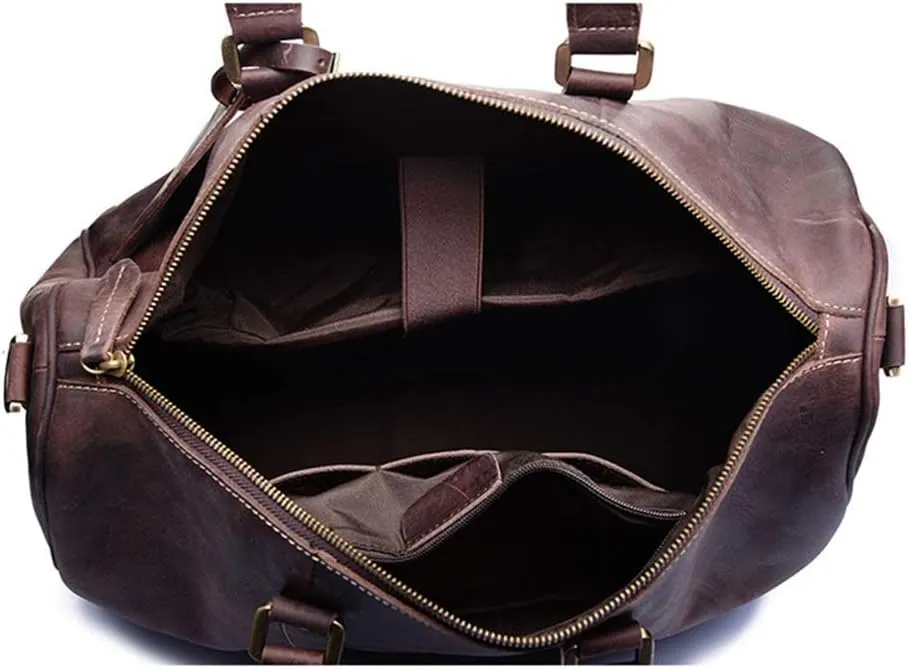 Duffle Bag Weekend Travel Leather Bag Overnight Unisex for Travel, Workout