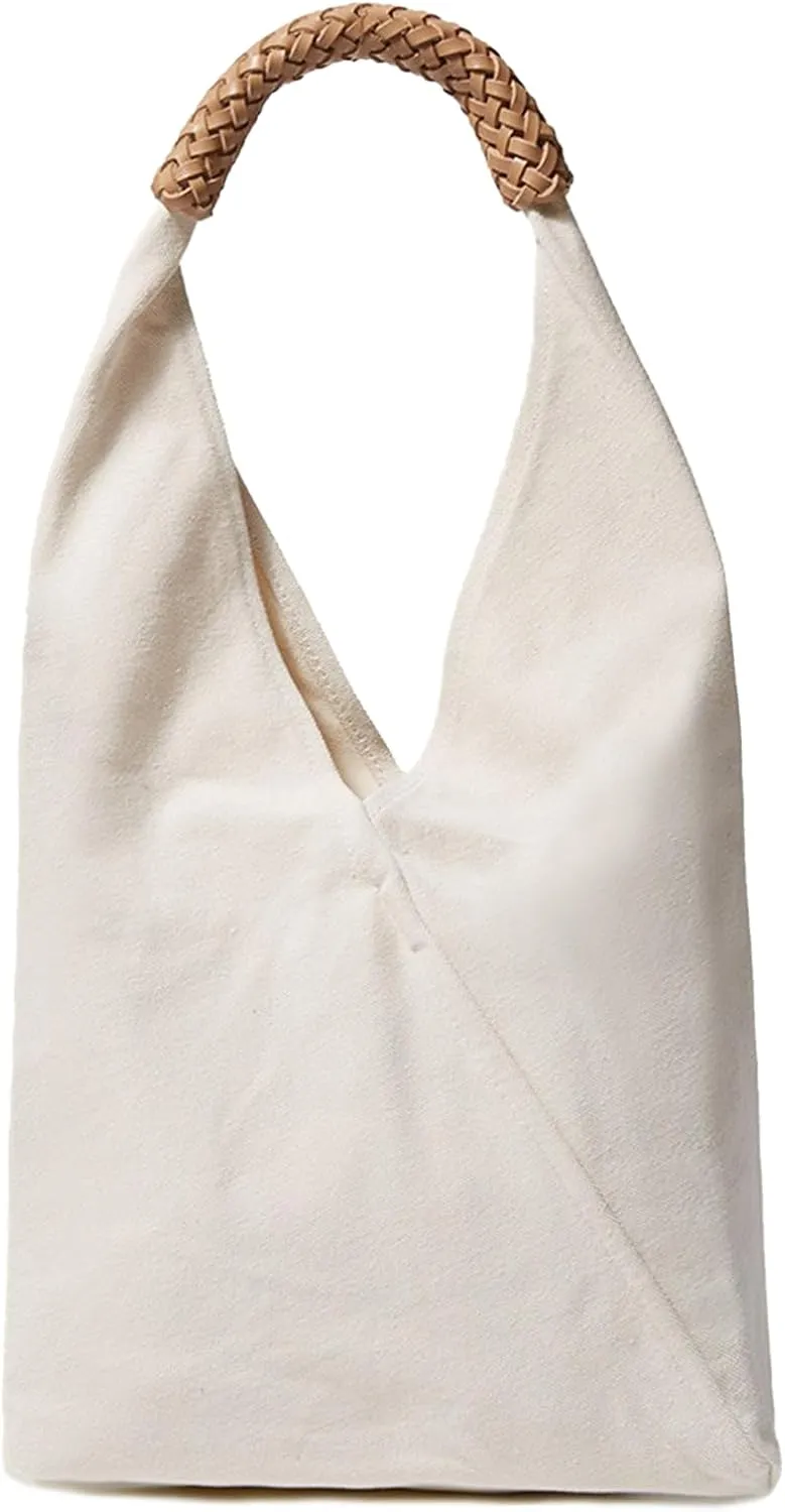 Durable Canvas Hobo Bag for Women Eco-Friendly Spacious Shoulder Handbag Lightweight Slouchy Underarm Tote Mothers Day Gift