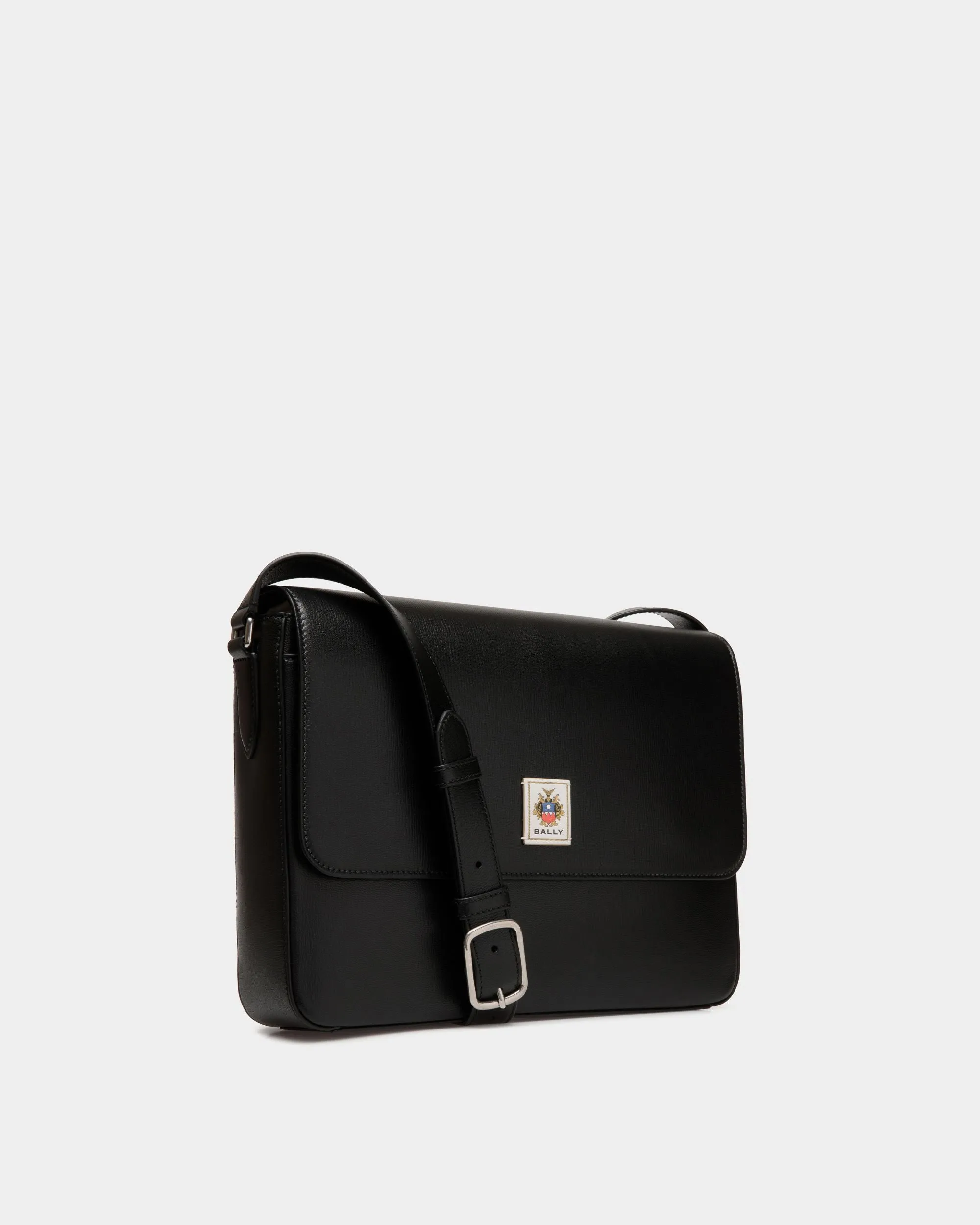 Easy Bally Messenger Bag In Black Leather