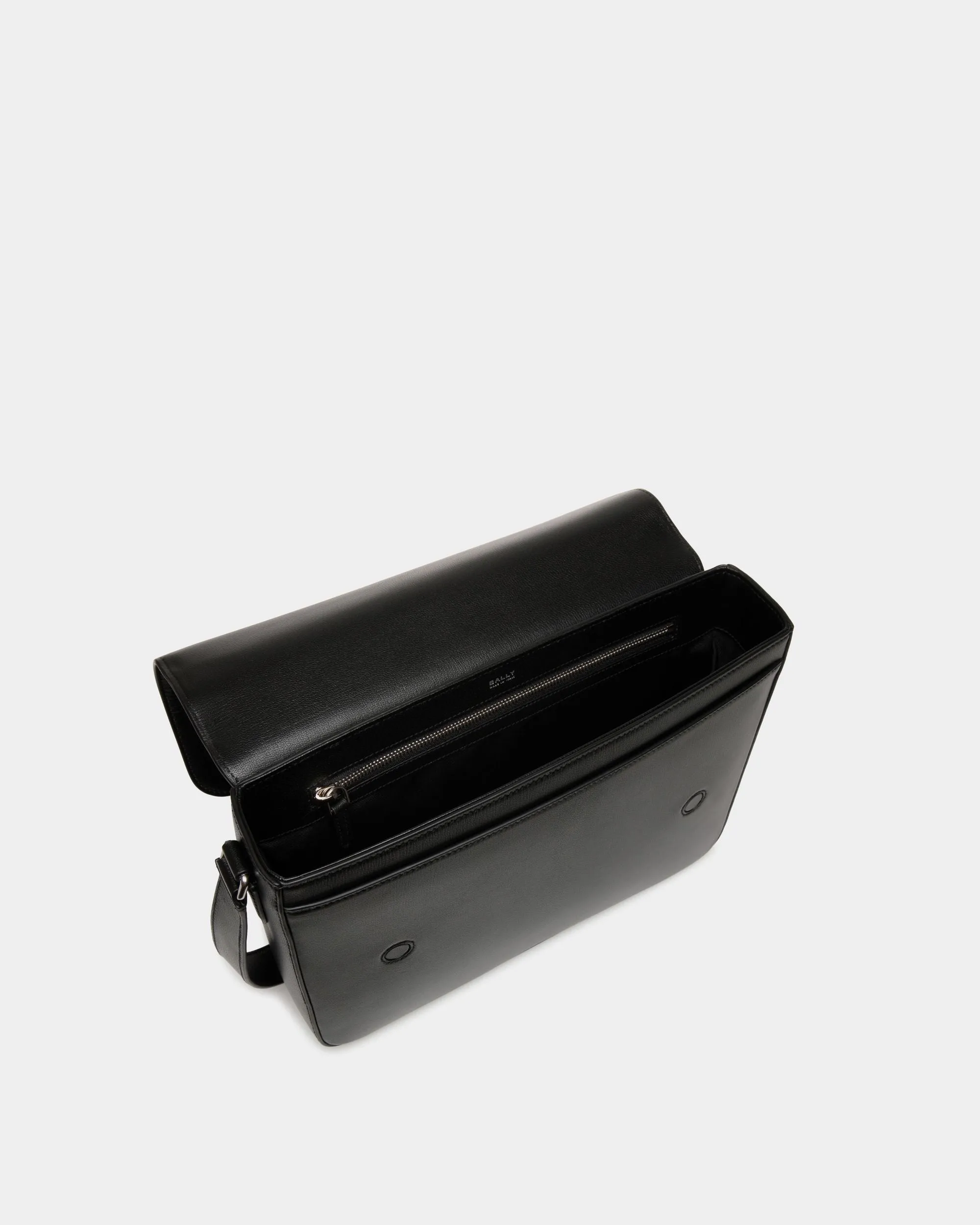Easy Bally Messenger Bag In Black Leather