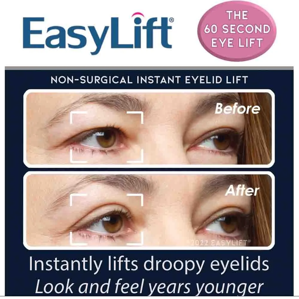 EasyLift The Original 60 Second Eye Lift - As Seen On TV - Lab Tested for Everyday Use - Made In America (Transparent, 80 Count)