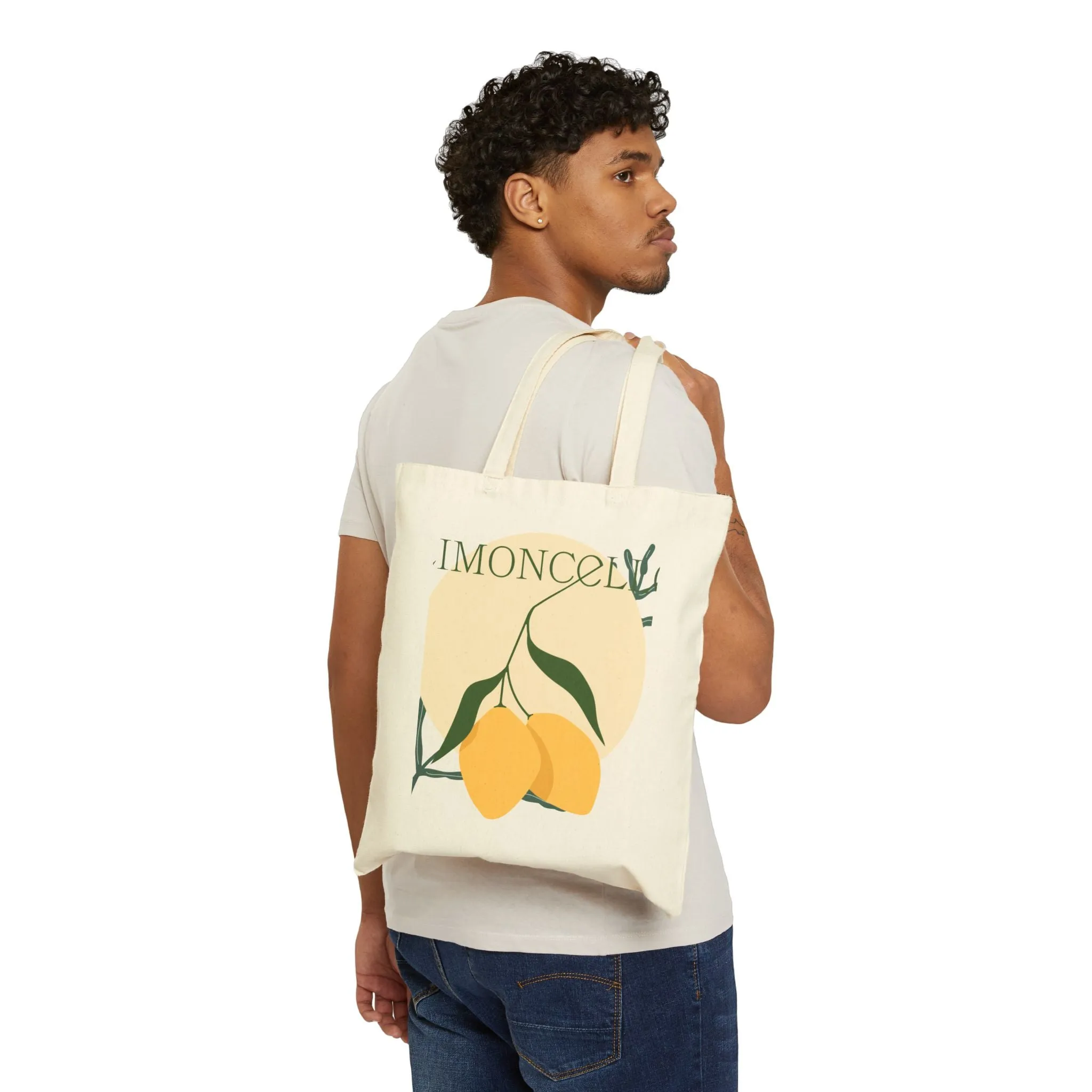 Eco-Friendly Cotton Canvas Tote Bag with Botanical Design - Perfect for Shopping and Everyday Use