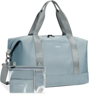 ECOHUB For Spirit Airlines Personal Item Bag 18x14x8 Underseat Carry on Luggage with Removable Wet Bag, Travel Duffel Bags Weekender for Women, 30L (Grey)