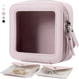EcoVision Clear Makeup Bag, Travel Cosmetic Accessory Bag, Toiletry Organizer Bags for Women, Portable Waterproof Zipper Cosmetic Bag with Transparent Window