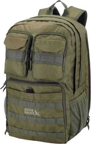 Eddie Bauer Cargo Backpack with Organization Compartments and Hydration/Laptop Compatible Sleeve, Moss Grey, 30L