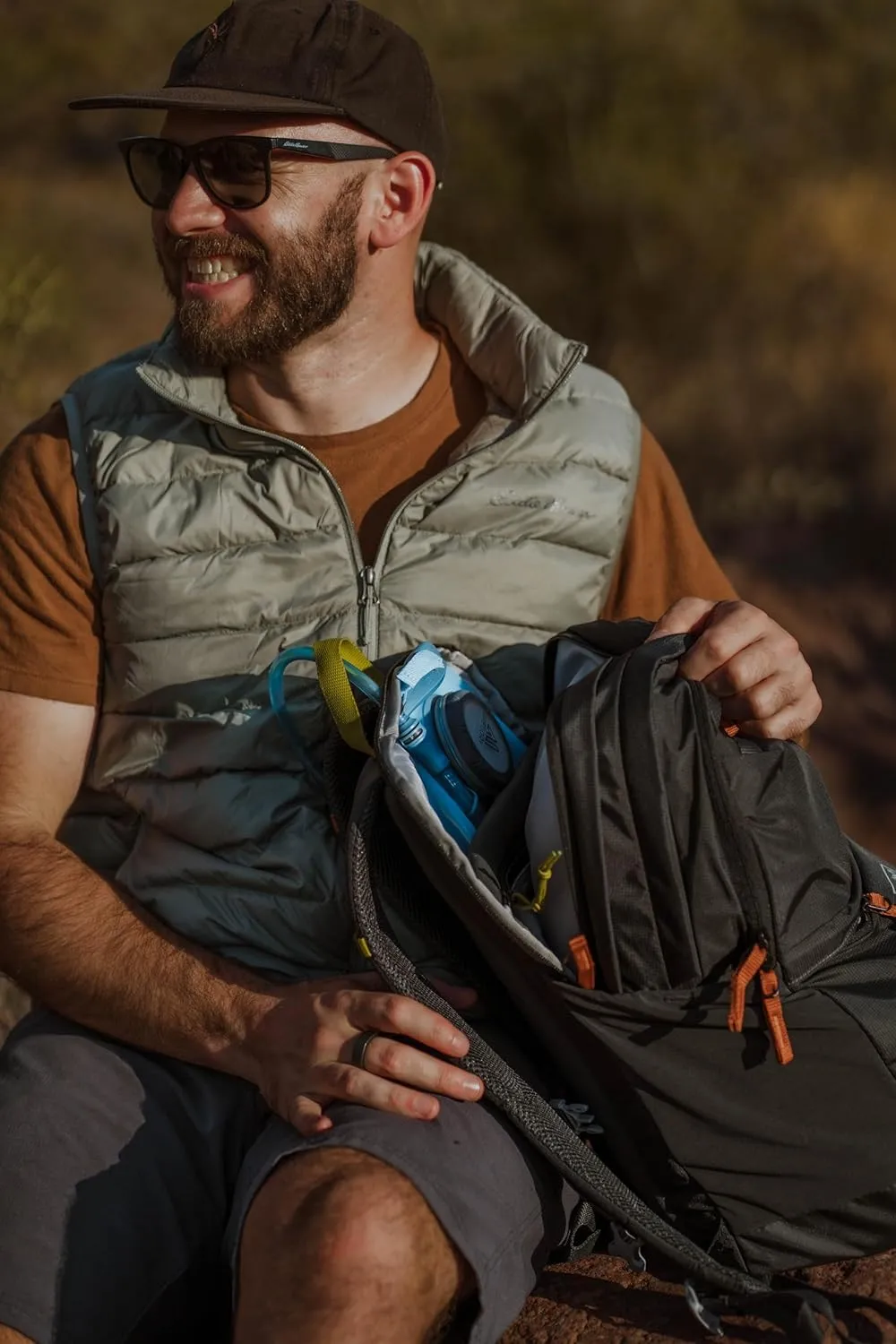 Eddie Bauer Nomad Backpack-Laptop Bag (17 inch)| Compression Straps | Travel | Hiking | Gym | Work | Commuting, Dusted Indigo, 22L